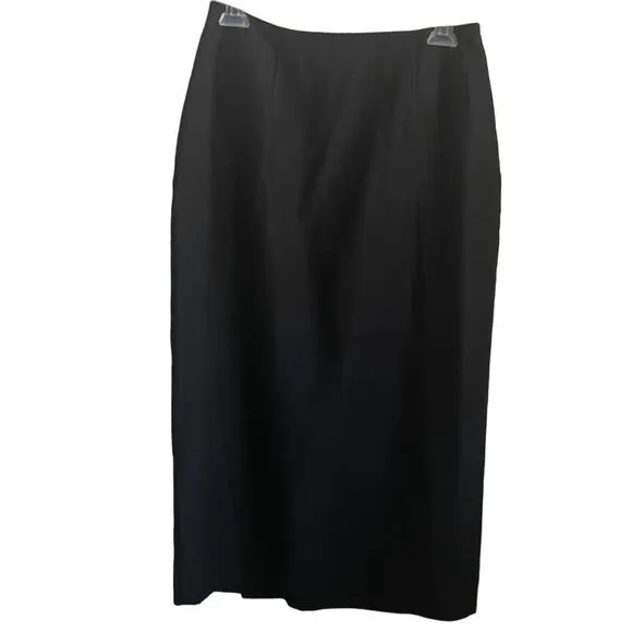 Vintage Norton McNaughton Black Wrap Midi Straight Skirt