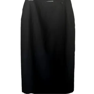 Vintage Norton McNaughton Black Wrap Midi Straight Skirt