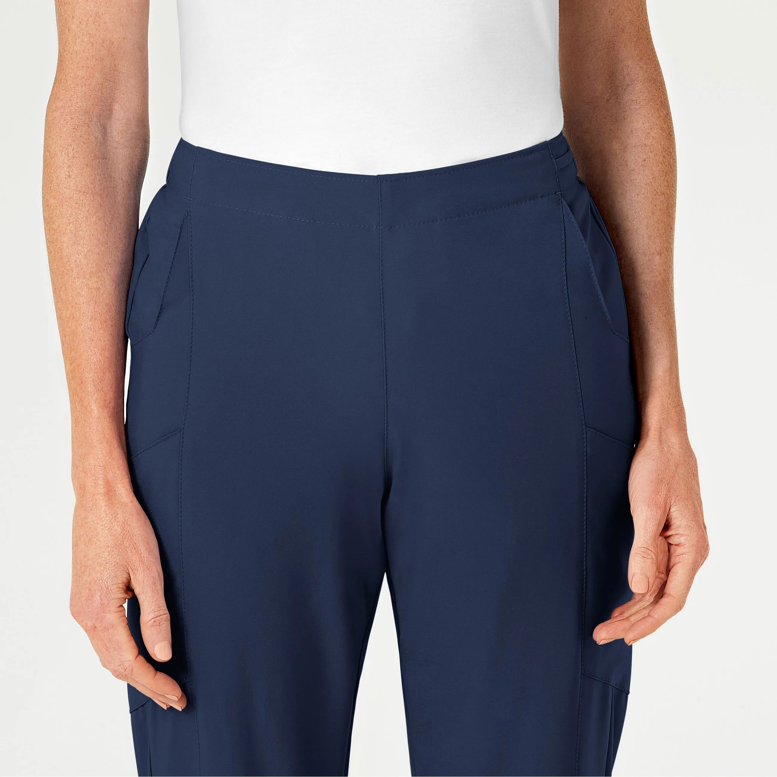 W123 5155 Flat Front Cargo Scrub Pants Navy