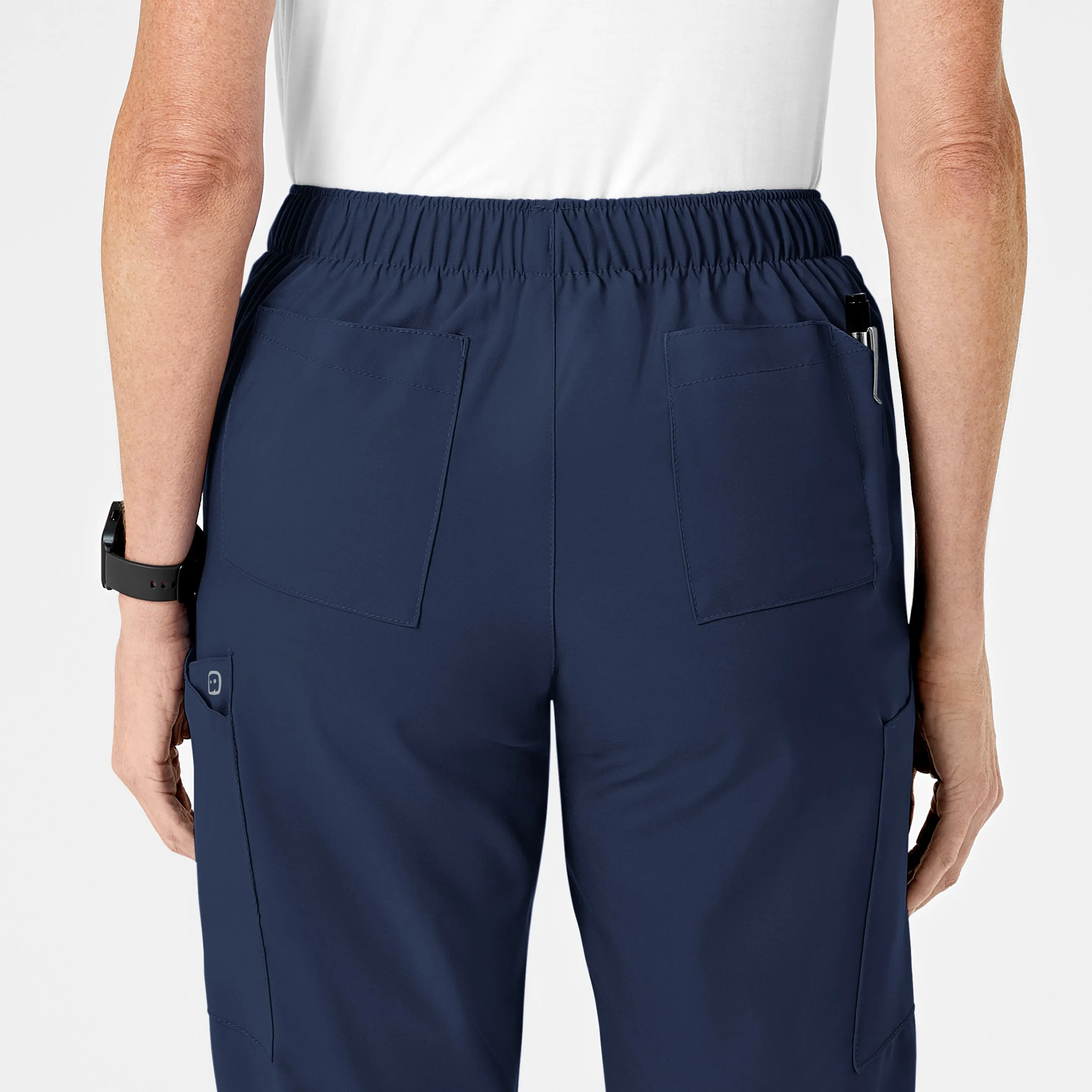 W123 5155 Flat Front Cargo Scrub Pants Navy