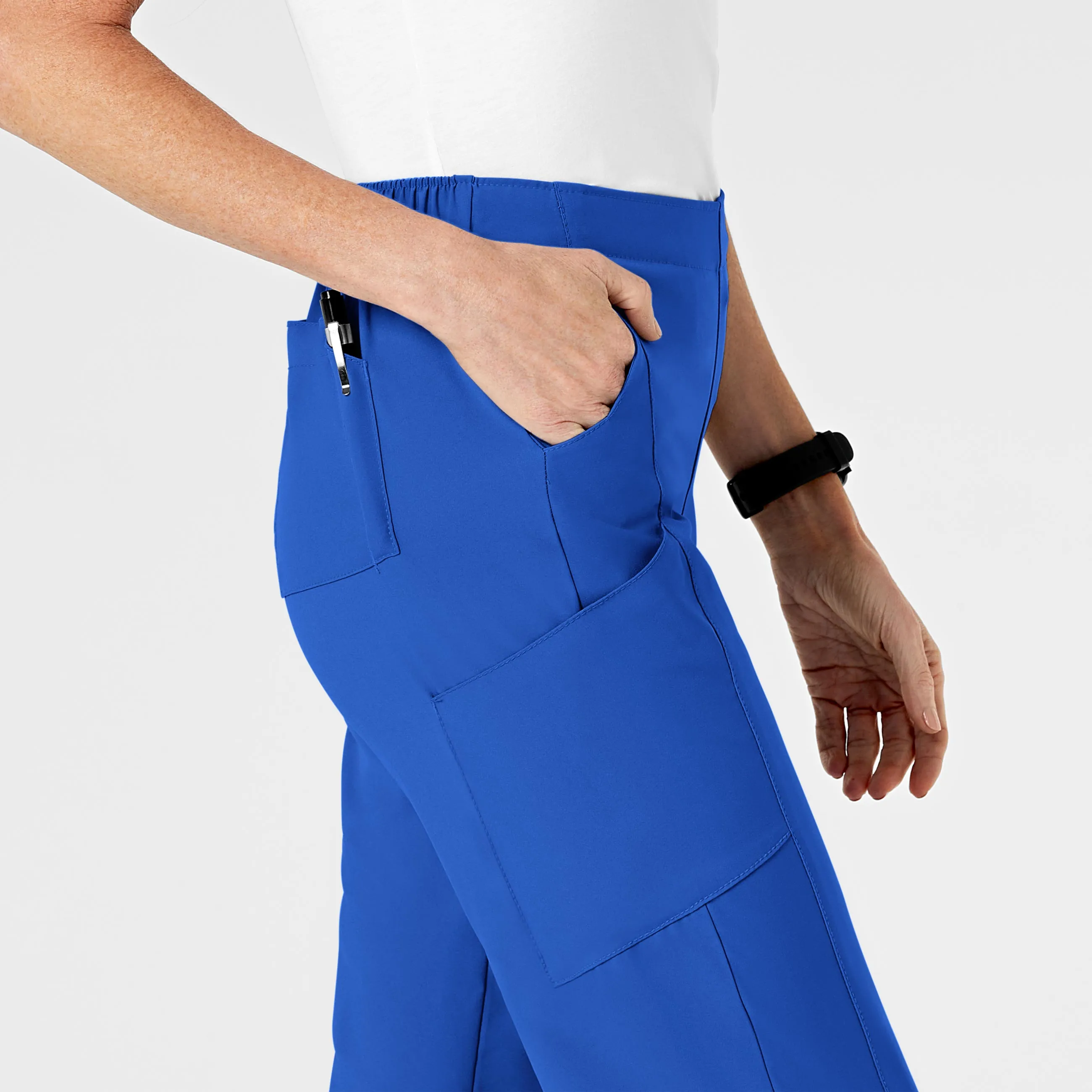 W123 5155 Flat Front Cargo Scrub Pants Royal