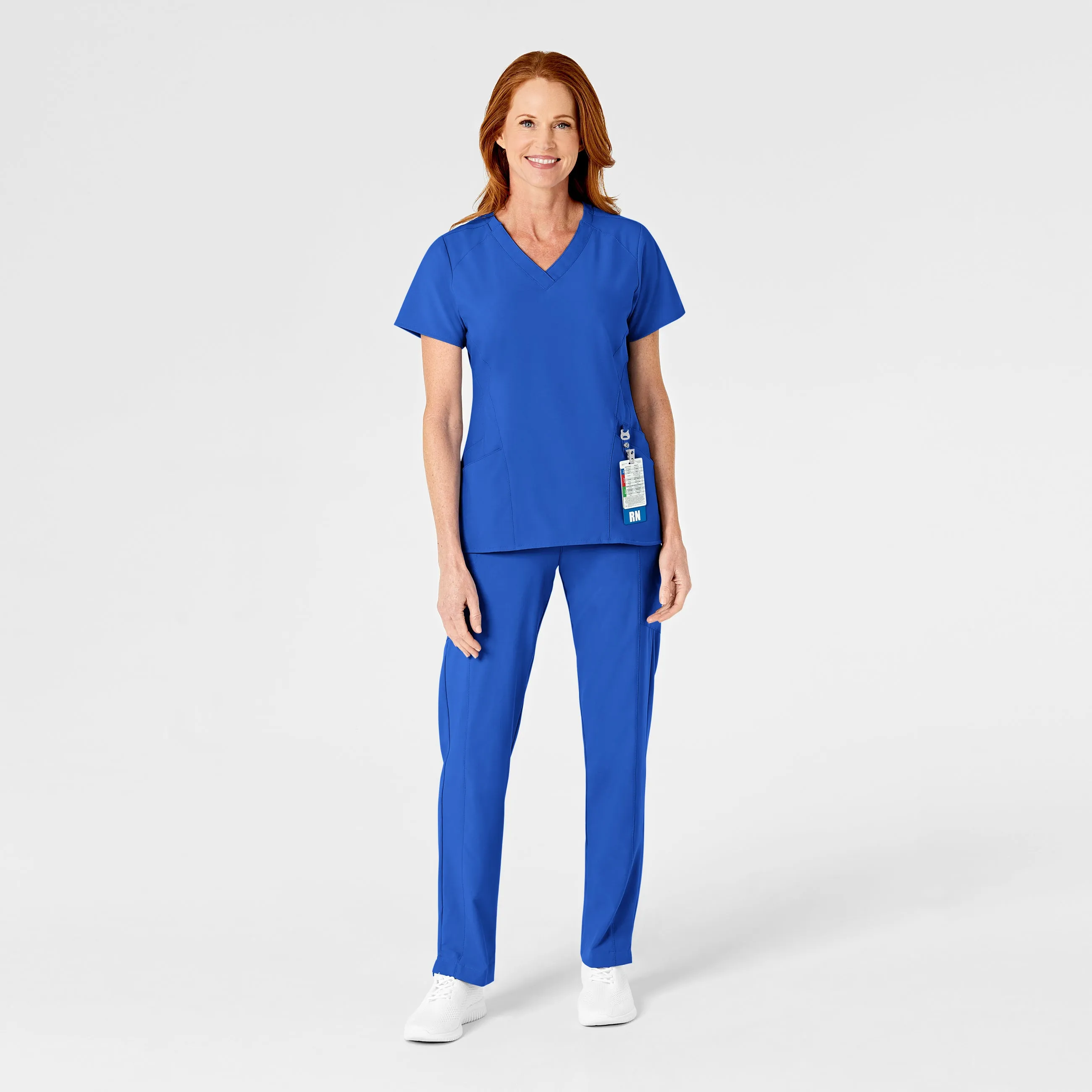 W123 5155 Flat Front Cargo Scrub Pants Royal
