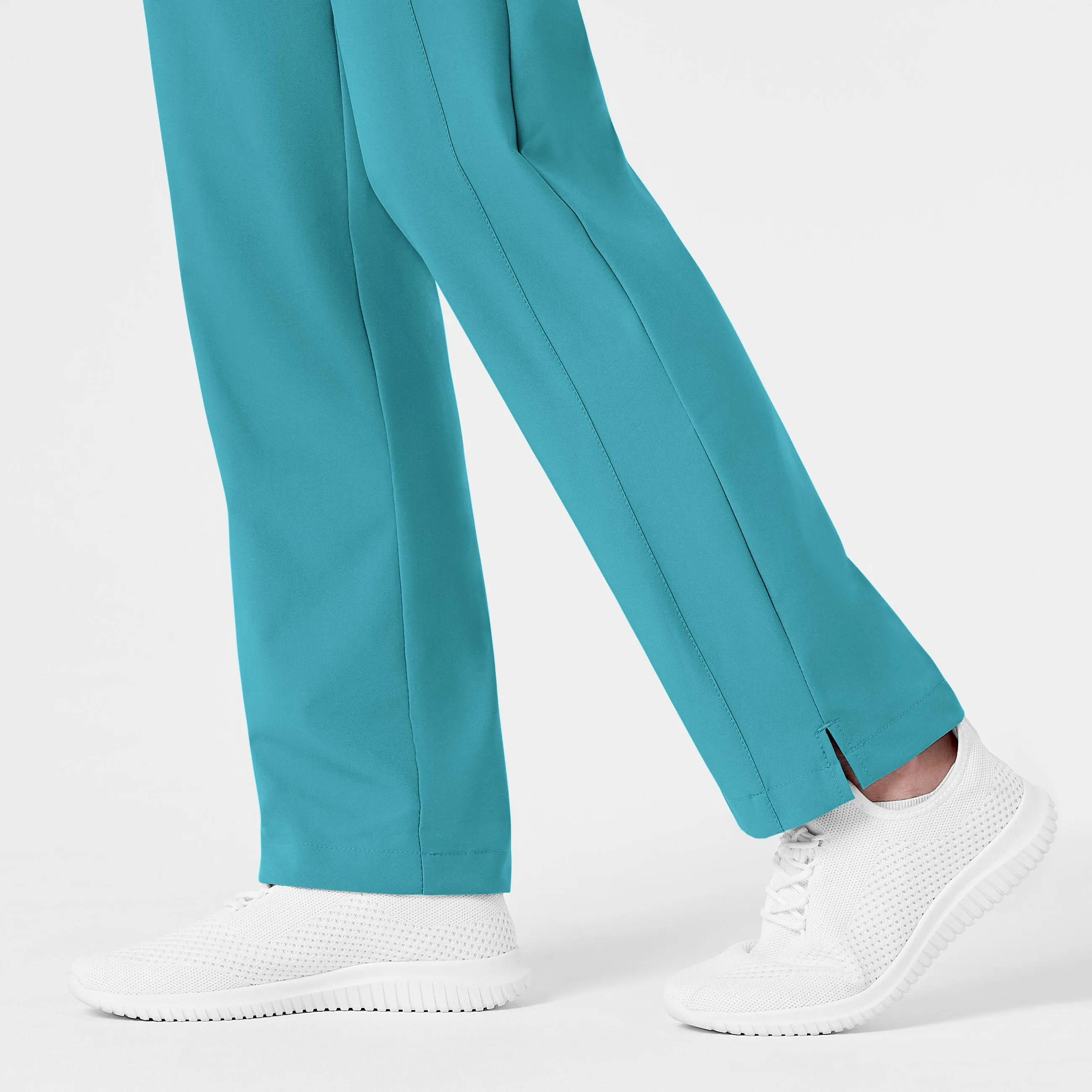 W123 5155 Flat Front Cargo Scrub Pants Teal Blue