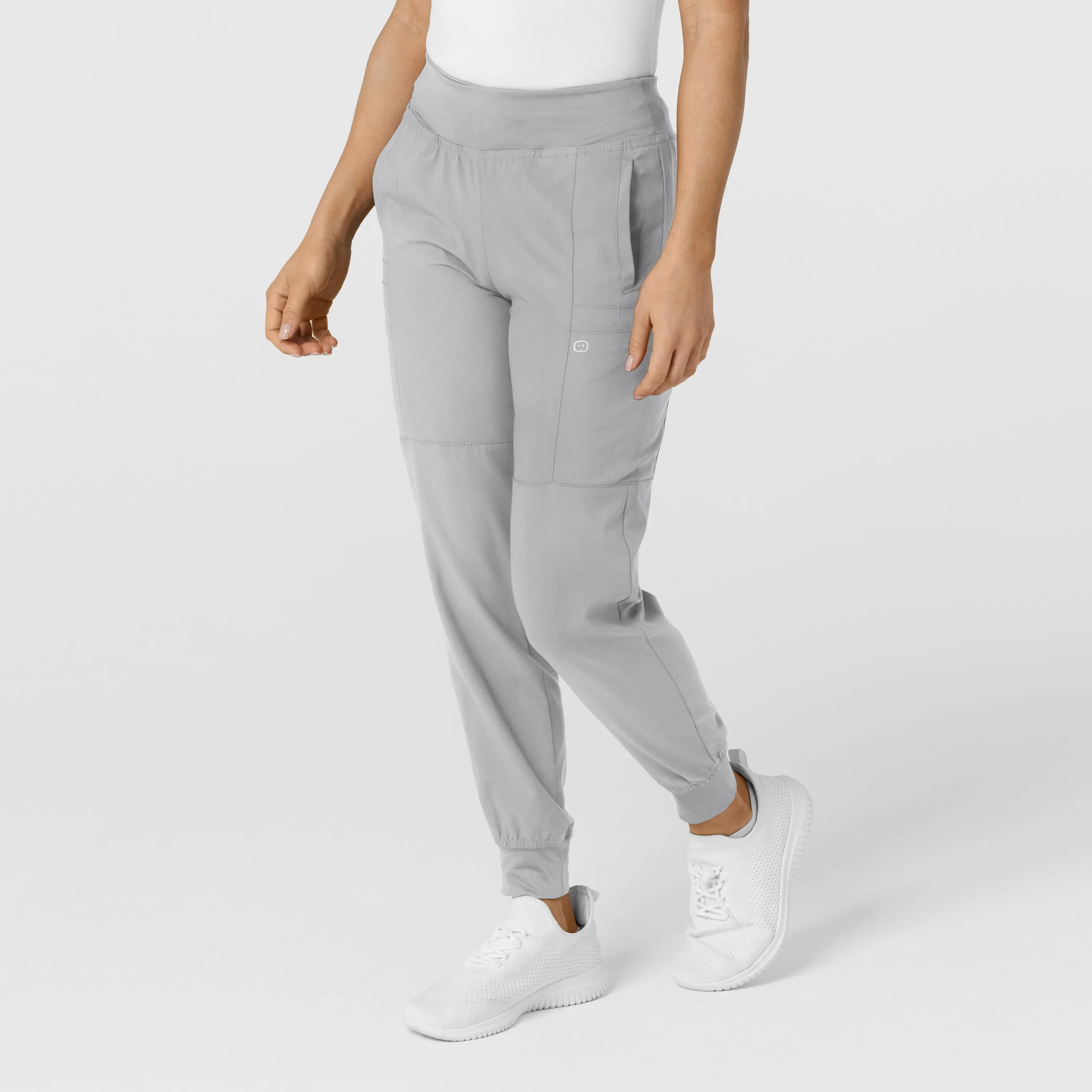 W123 5555 Comfort Waist Cargo Jogger Scrub Pants Grey
