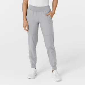 W123 5555 Comfort Waist Cargo Jogger Scrub Pants Grey