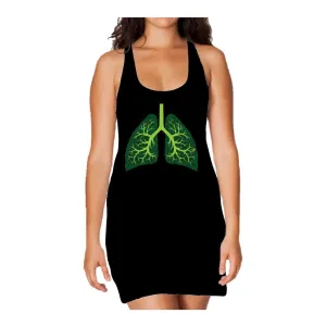 Weird Science Trees Are The Lungs Of Earth Official Women's Long Tank Dress (Black)