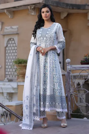 White Blossom-Anarkali