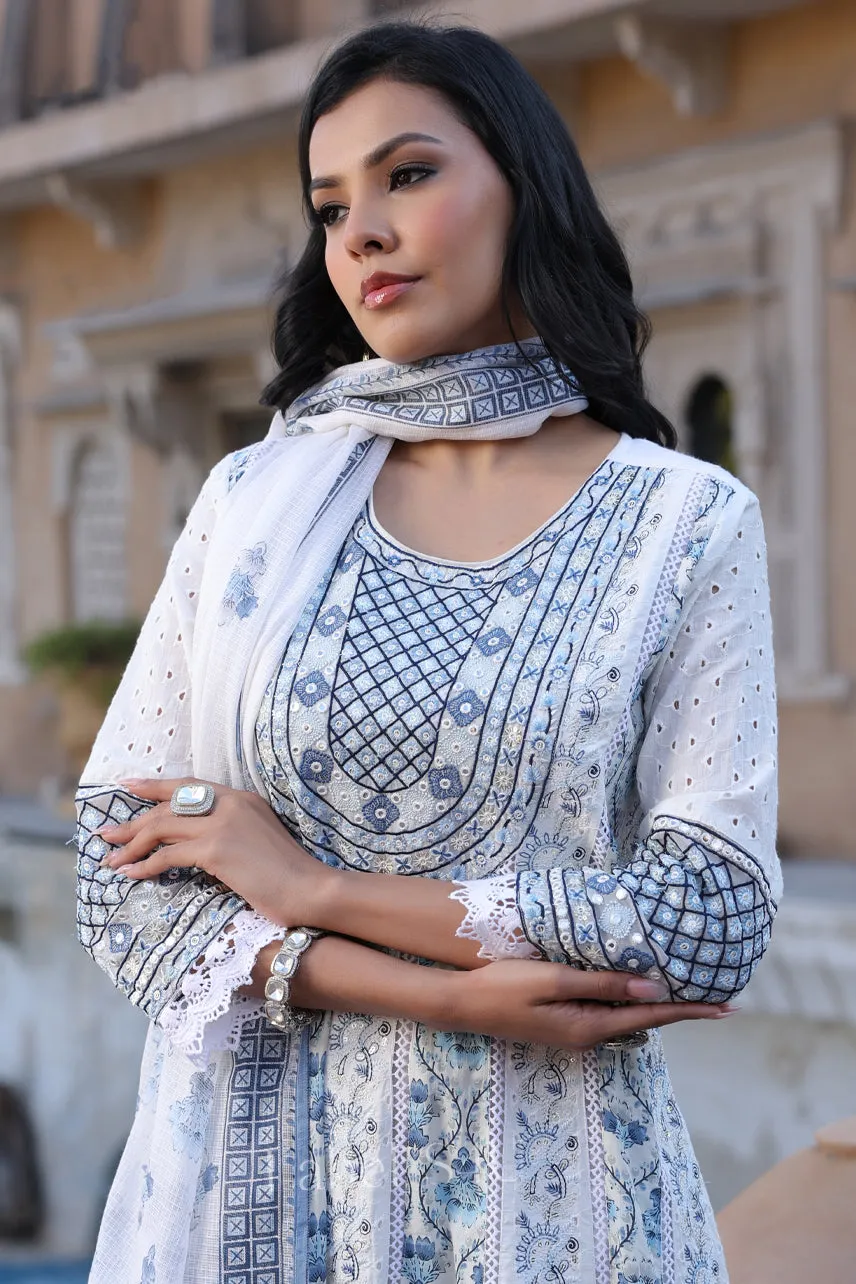 White Blossom-Anarkali