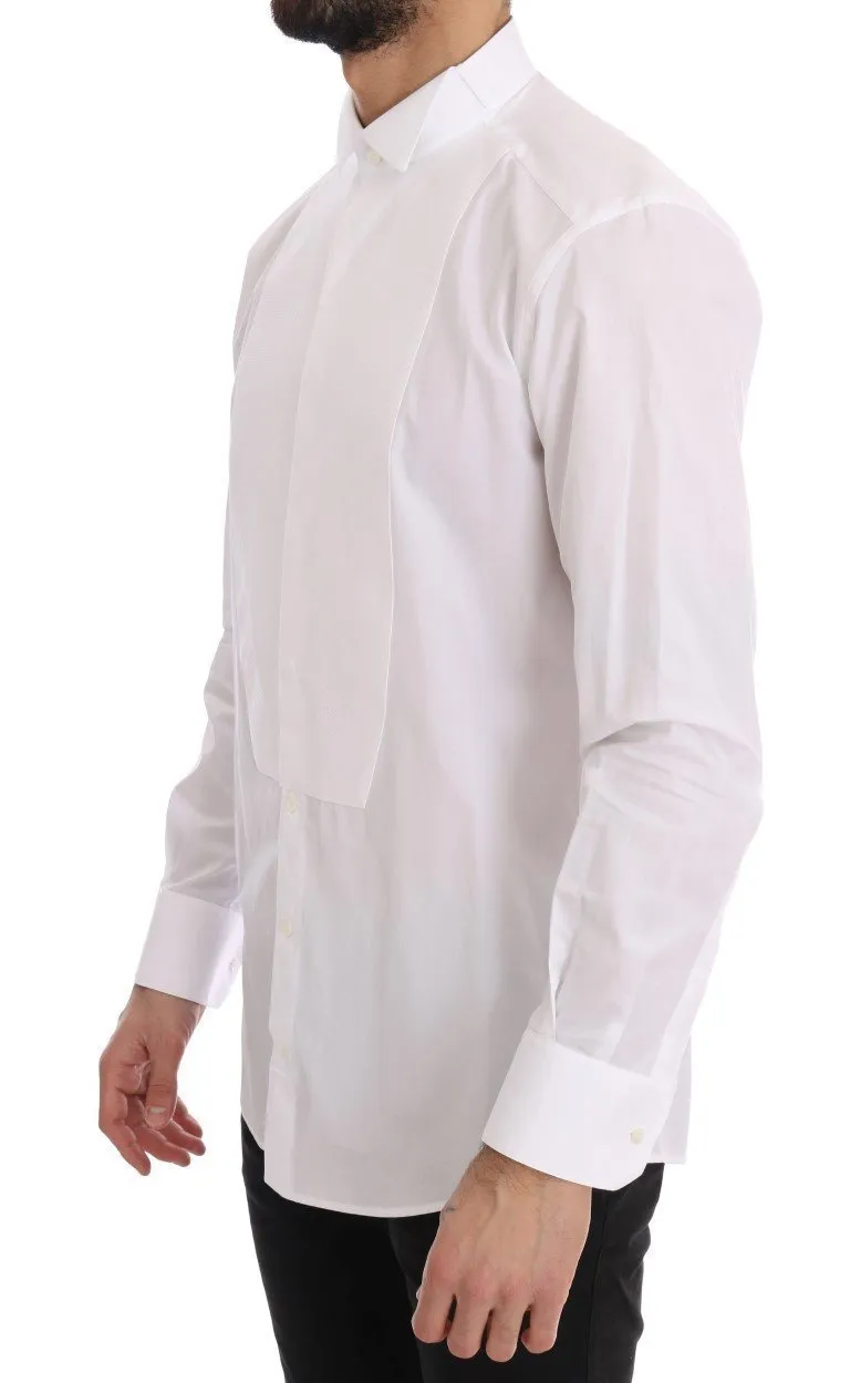 White GOLD Slim Fit Tuxedo Shirt