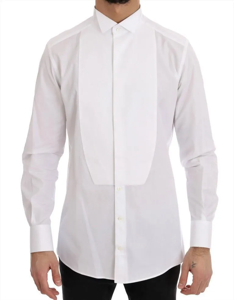 White GOLD Slim Fit Tuxedo Shirt