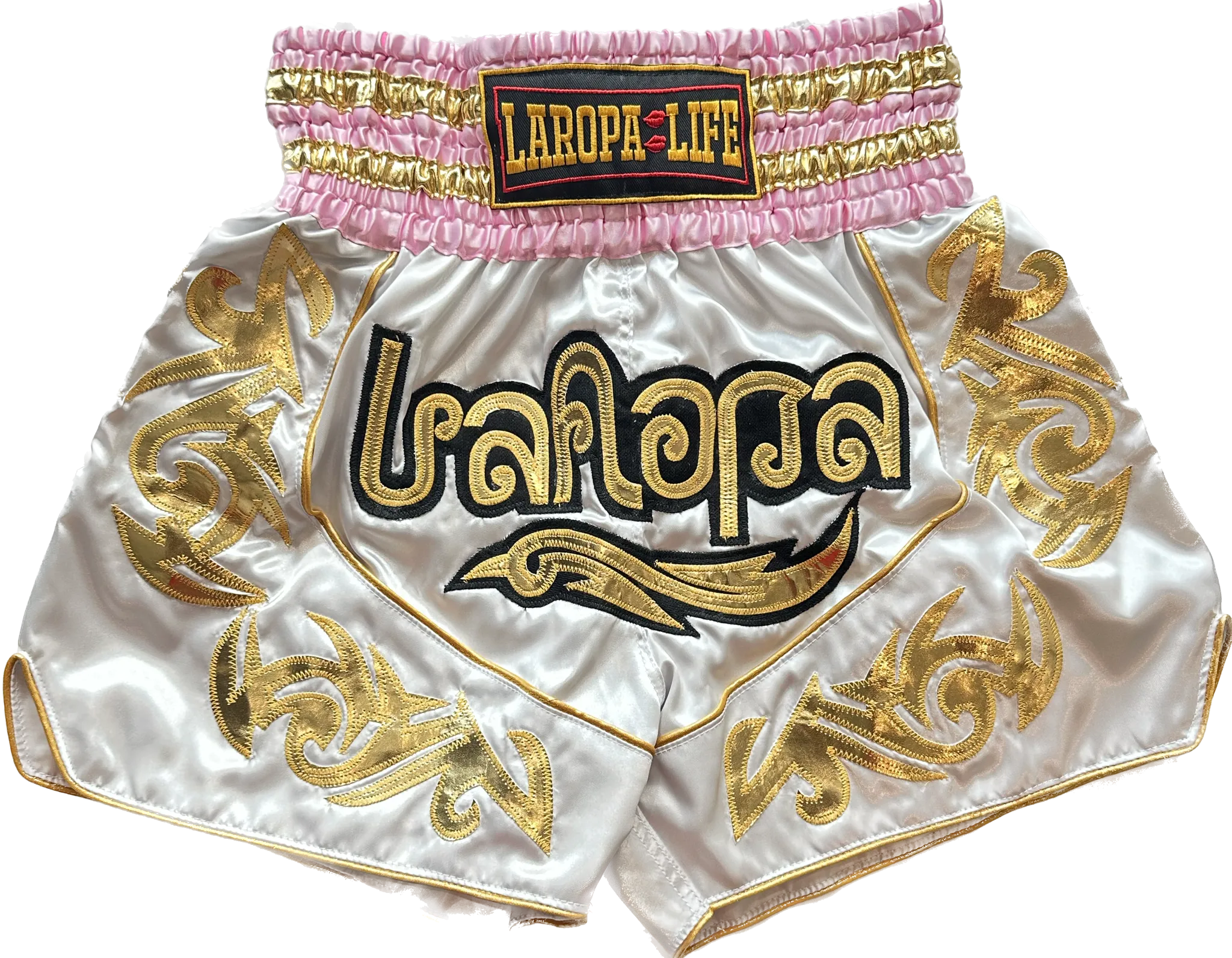 WHITE MUAY THAI SHORTS