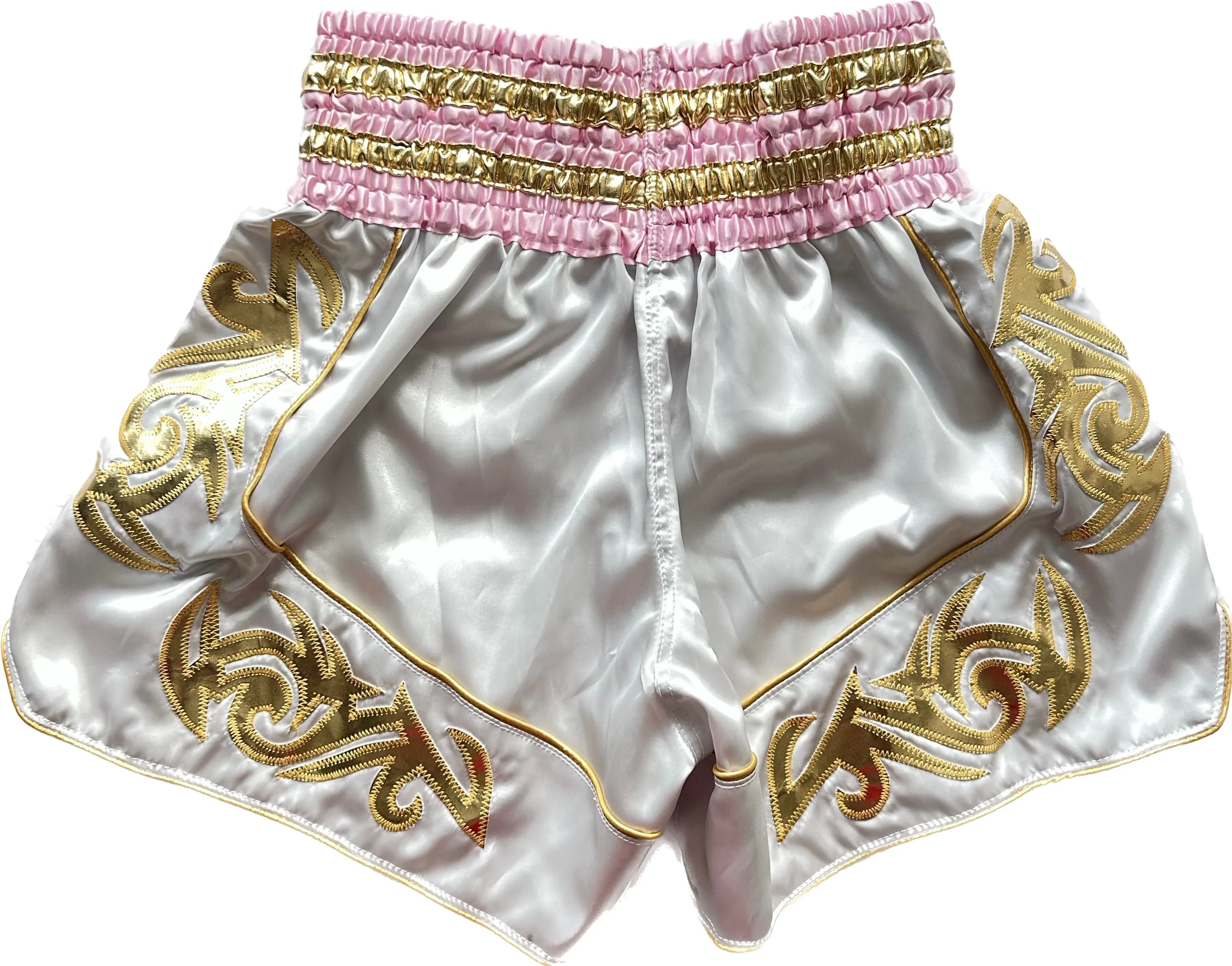 WHITE MUAY THAI SHORTS