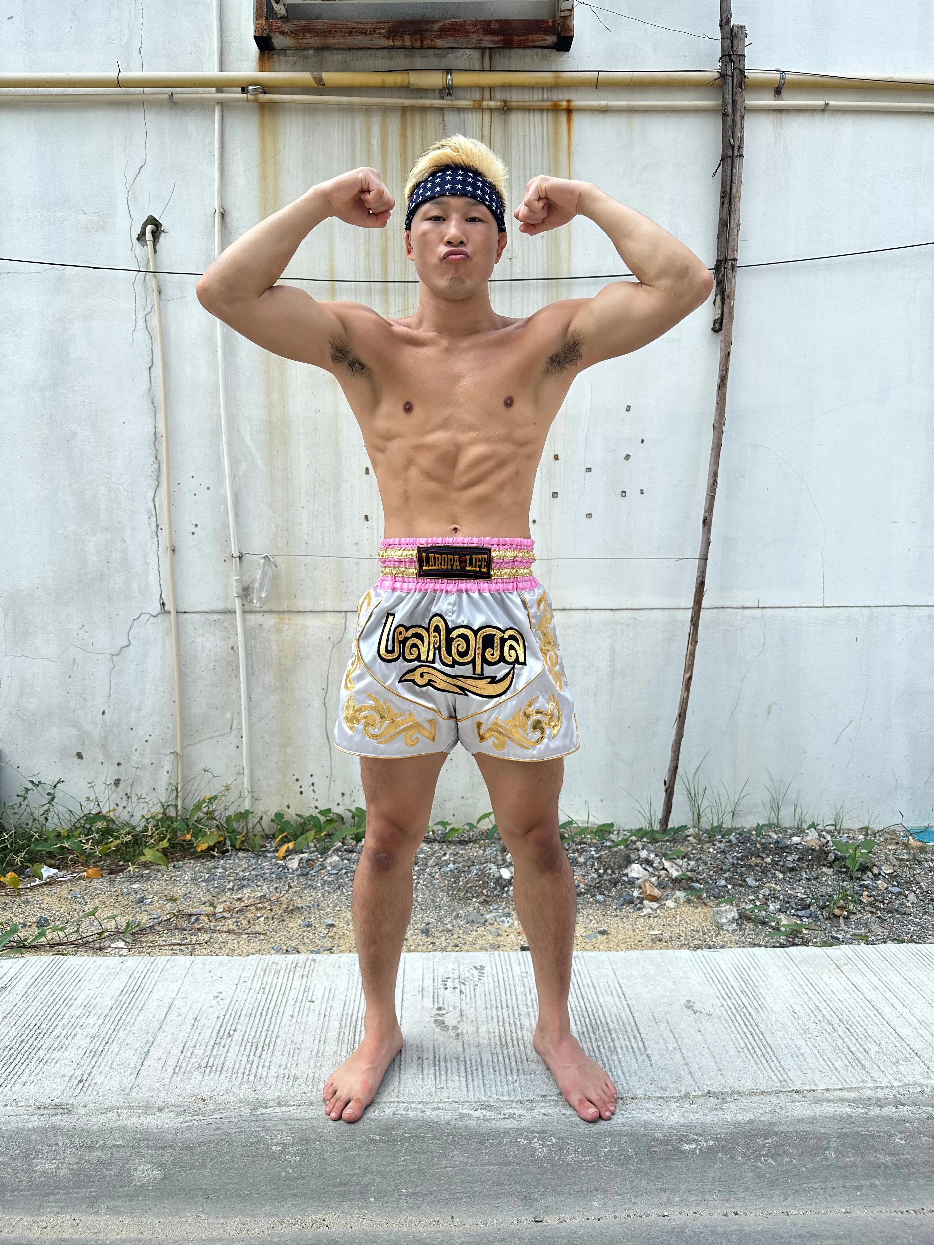 WHITE MUAY THAI SHORTS