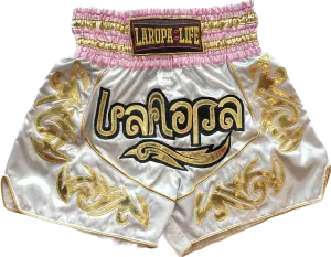 WHITE MUAY THAI SHORTS