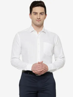 White Solid Regular Fit Formal Shirt | JadeBlue