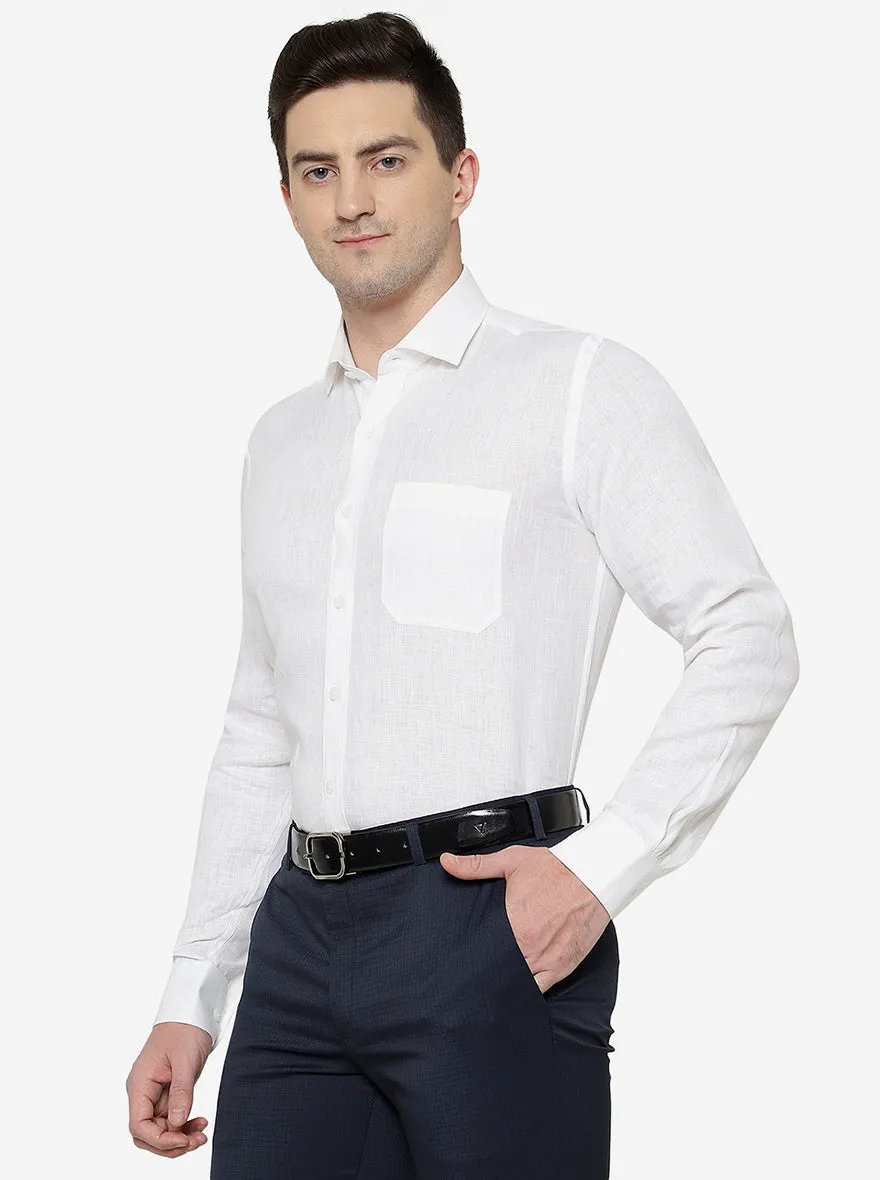 White Solid Regular Fit Formal Shirt | JadeBlue