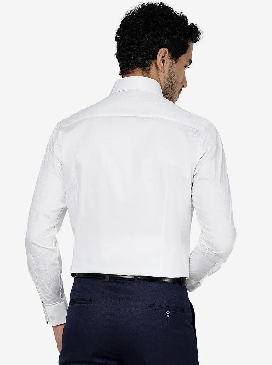 White Solid Slim Fit Formal Shirt | Greenfibre