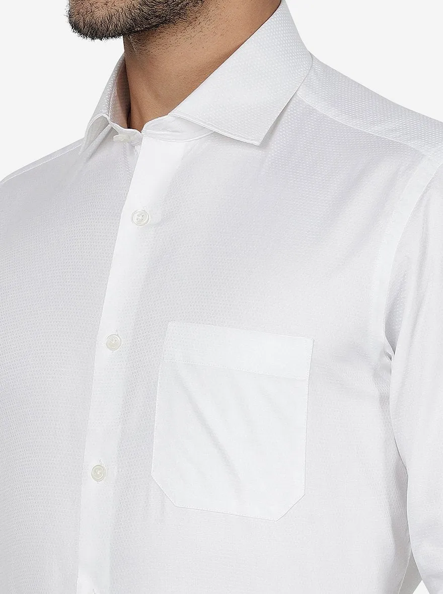 White Solid Slim Fit Formal Shirt | Greenfibre
