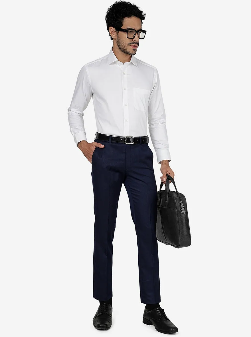 White Solid Slim Fit Formal Shirt | Greenfibre
