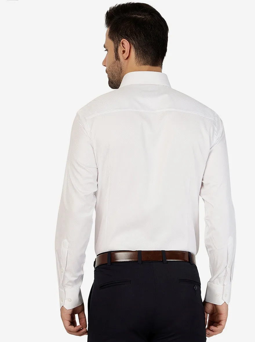 White Solid Slim Fit Formal Shirt | Greenfibre