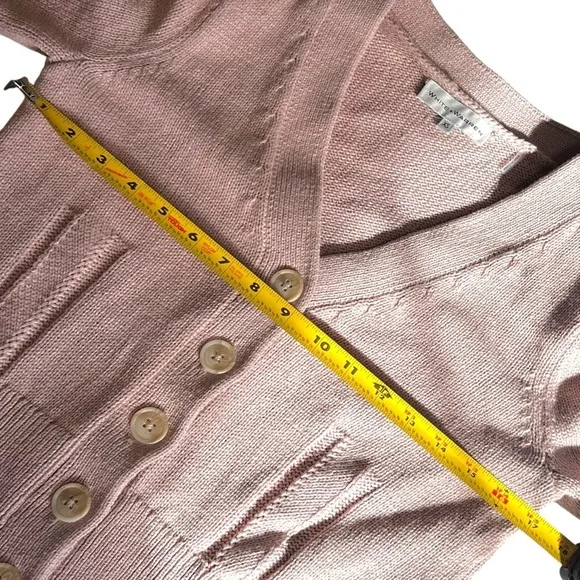White   Warren - Puff Shoulder Cardigan in Pink Topaz
