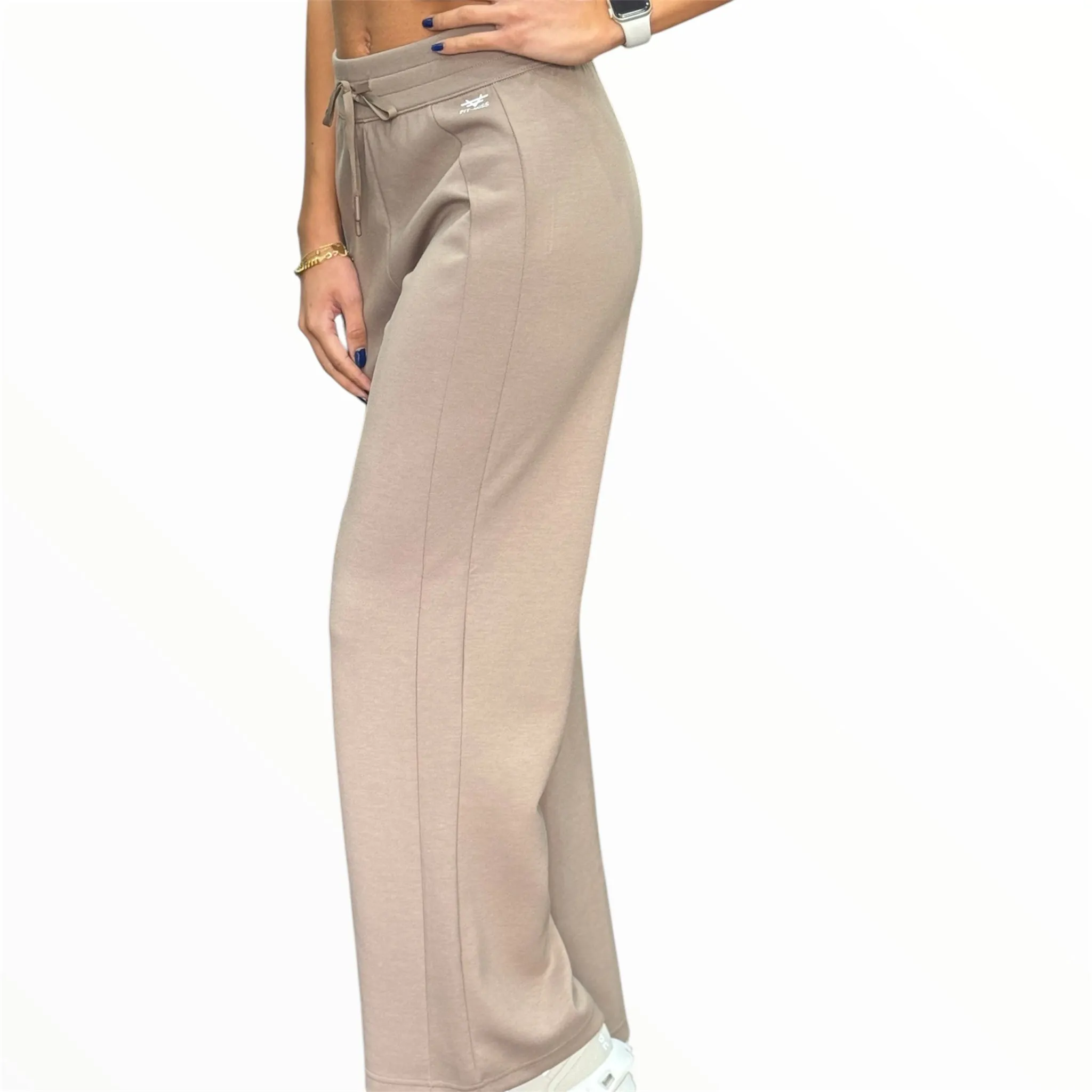 Wide Leg Sweatpants - Khaki