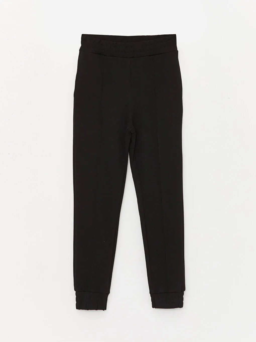 Women Elastic Waist Plain Jogger Sweatpants