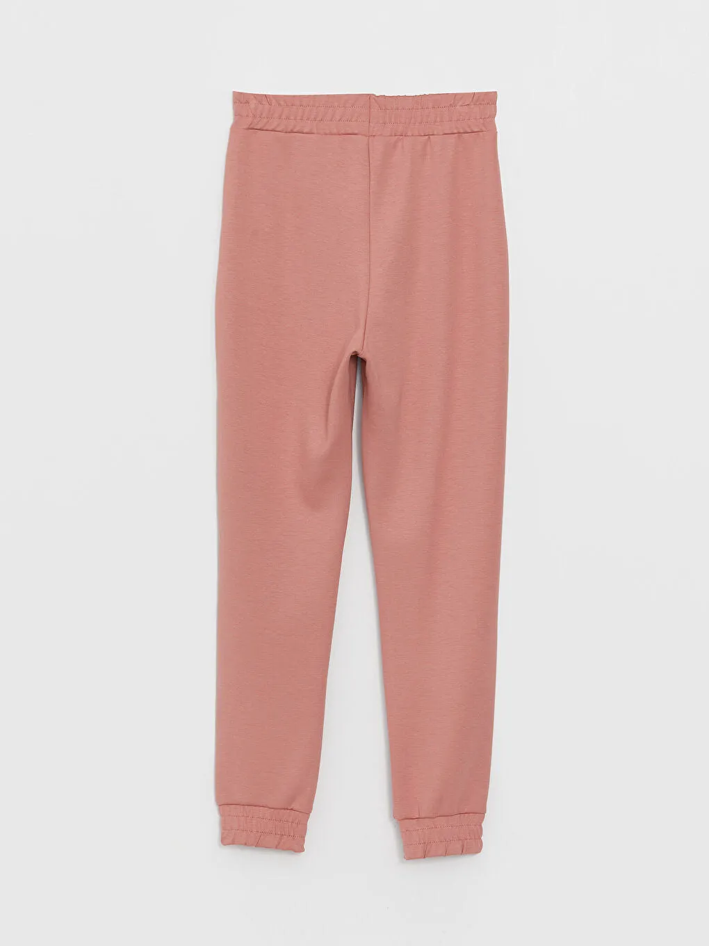 Women Elastic Waist Plain Jogger Sweatpants