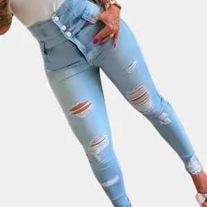 Women's Elizabeth Collection: Stylish High-Waisted Distressed Jeans