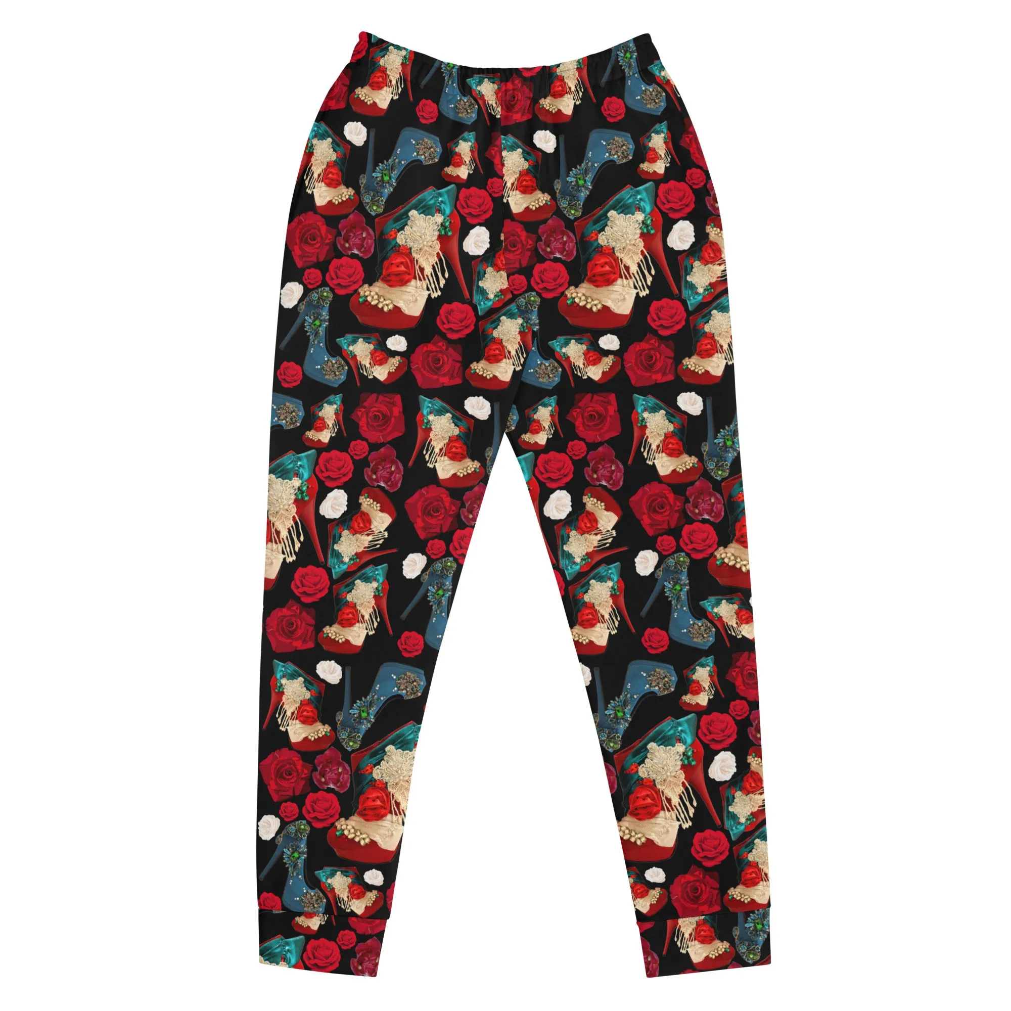 Women's Joggers 'Fiori rosso nero'