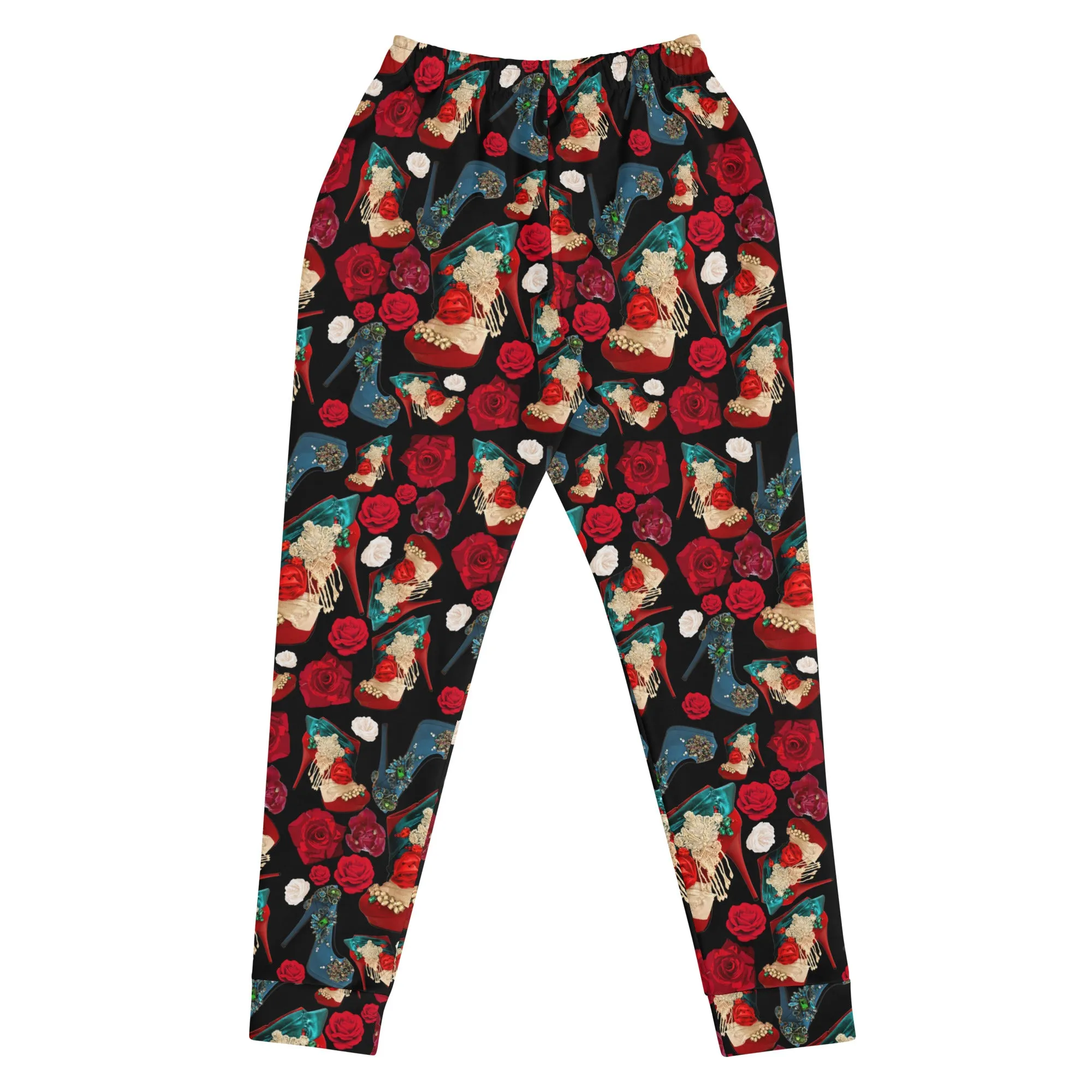 Women's Joggers 'Fiori rosso nero'