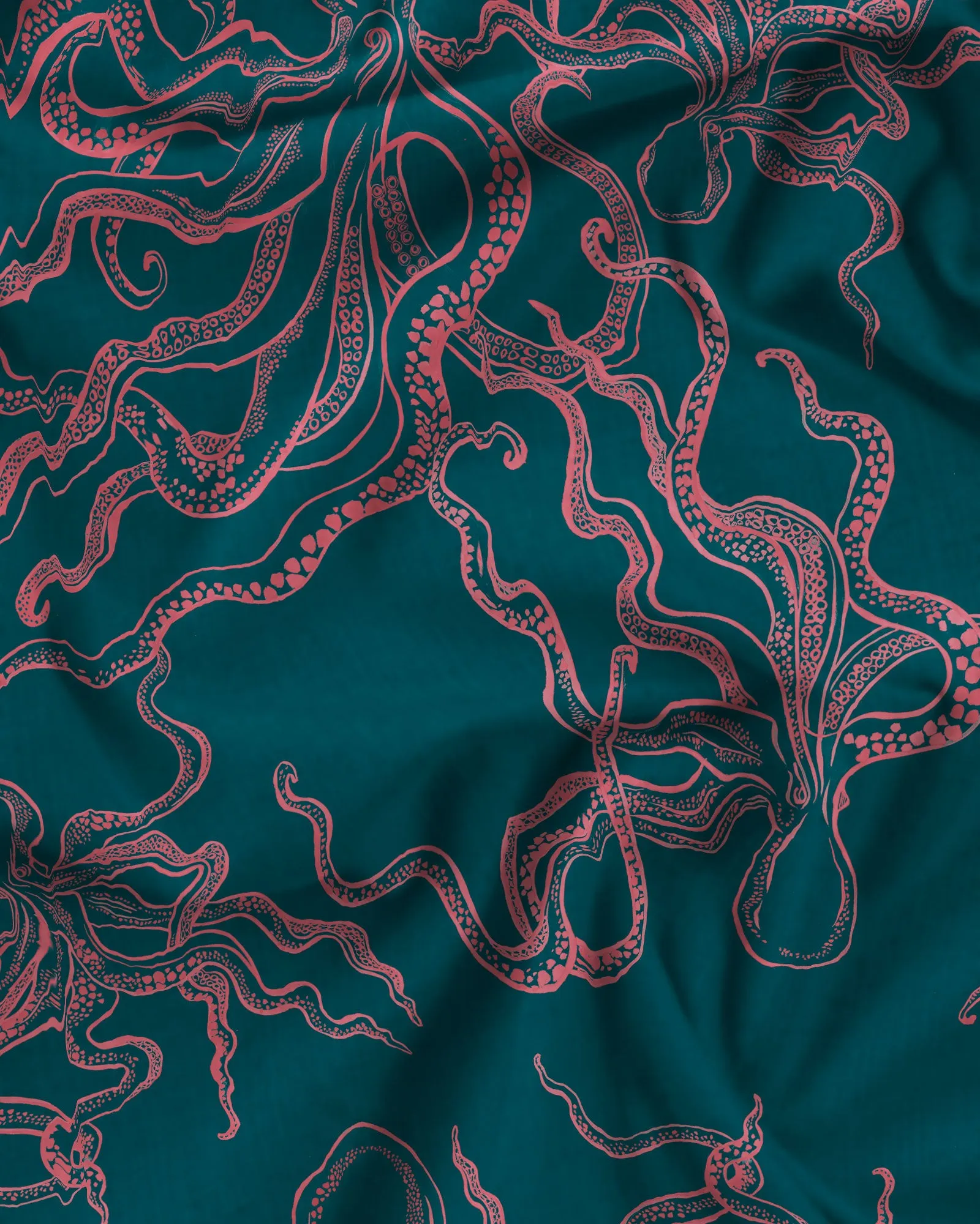 Womens Lounge Pants - Pink Octopus on Green