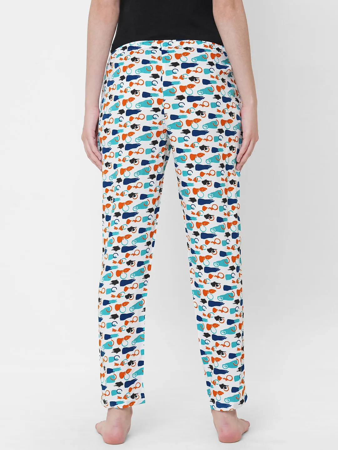 Women's Printed, Multicolor, Viscose, Regular Fit, Elasticated, Waistband, Pyjama  With Side Pockets