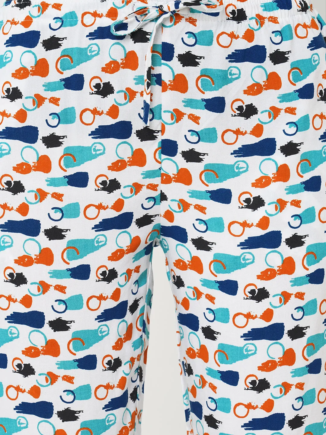 Women's Printed, Multicolor, Viscose, Regular Fit, Elasticated, Waistband, Pyjama  With Side Pockets