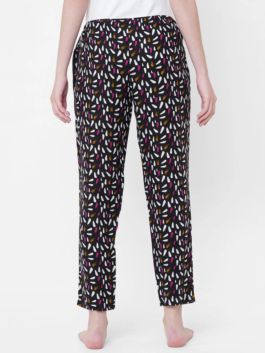 Women's Printed, Multicolor, Viscose, Regular Fit, Elasticated, Waistband, Pyjama  With Side Pockets