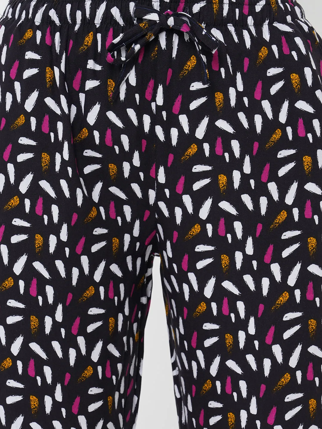 Women's Printed, Multicolor, Viscose, Regular Fit, Elasticated, Waistband, Pyjama  With Side Pockets