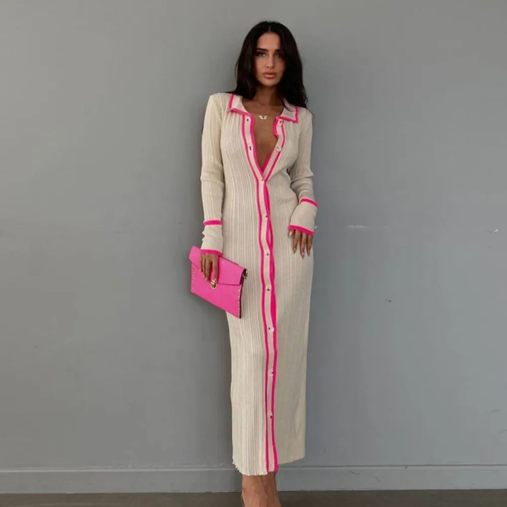 Women's Slim Cardigan Long Dress