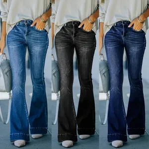 Women's Spring And Summer High Waist Temperament Slim Washed