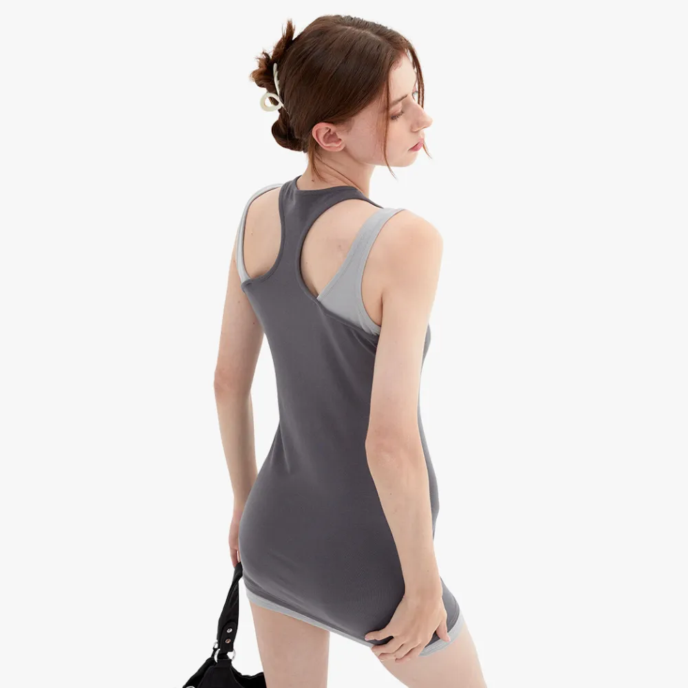 Women's Street Fake Two-Piece Slim Dress