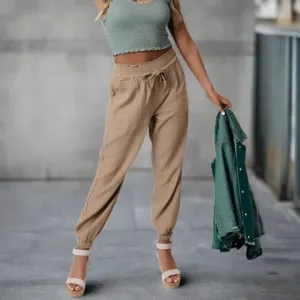 Women's Summer High Waisted Jogger Pants | Cropped