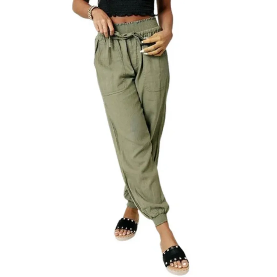 Women's Summer High Waisted Jogger Pants | Cropped