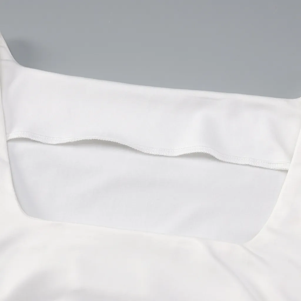 Women's White Pleated Slim Fit Dress