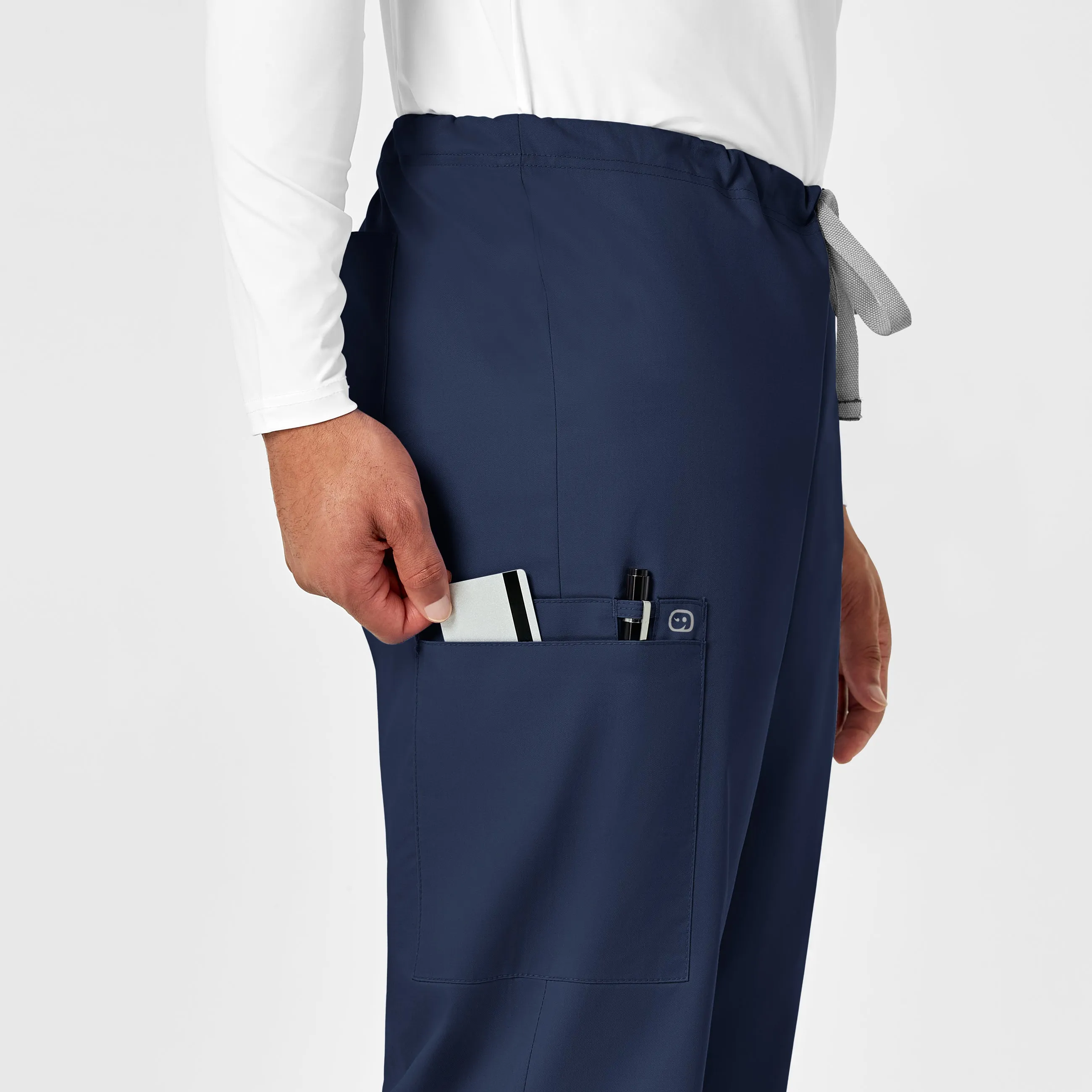 WonderWORK 500 Unisex Drawstring Cargo Scrub Pants Navy