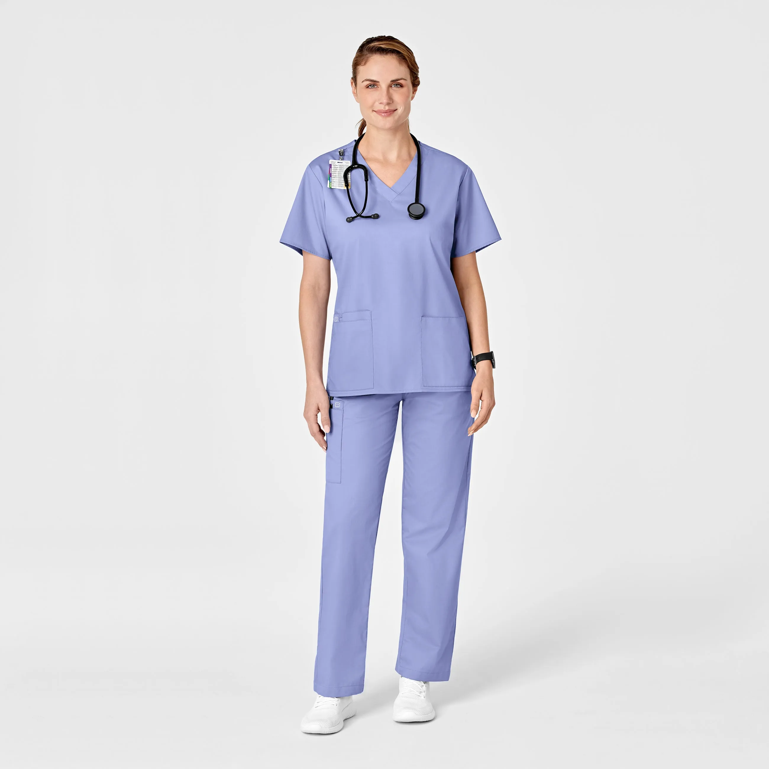 WonderWORK 501 Pull-On Cargo Scrub Pants Ceil Blue