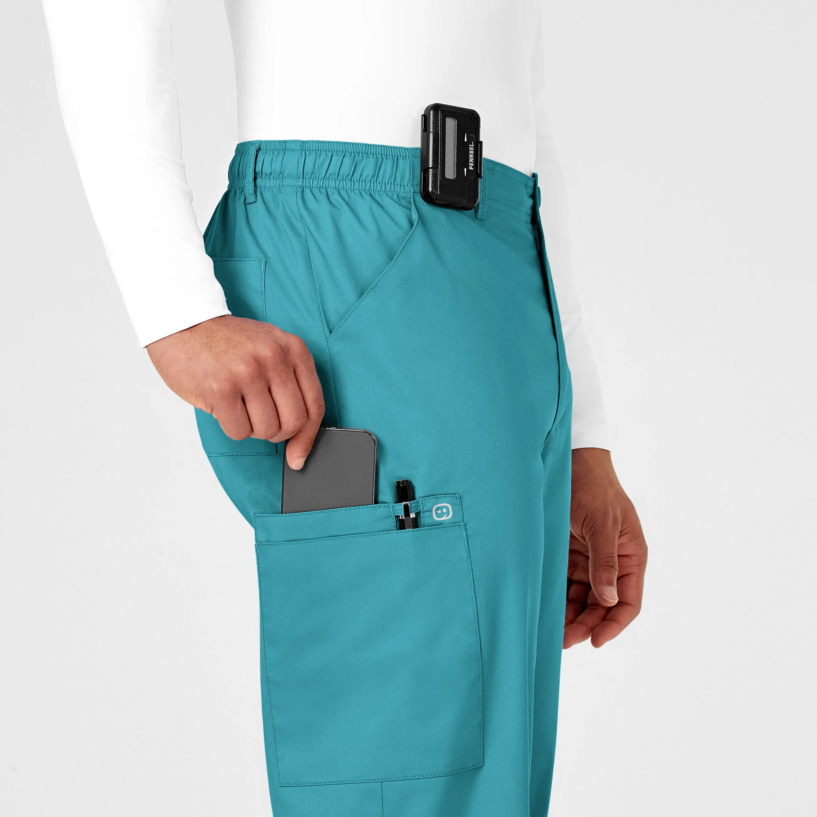WonderWORK 503 Men's Cargo Scrub Pants Teal Blue