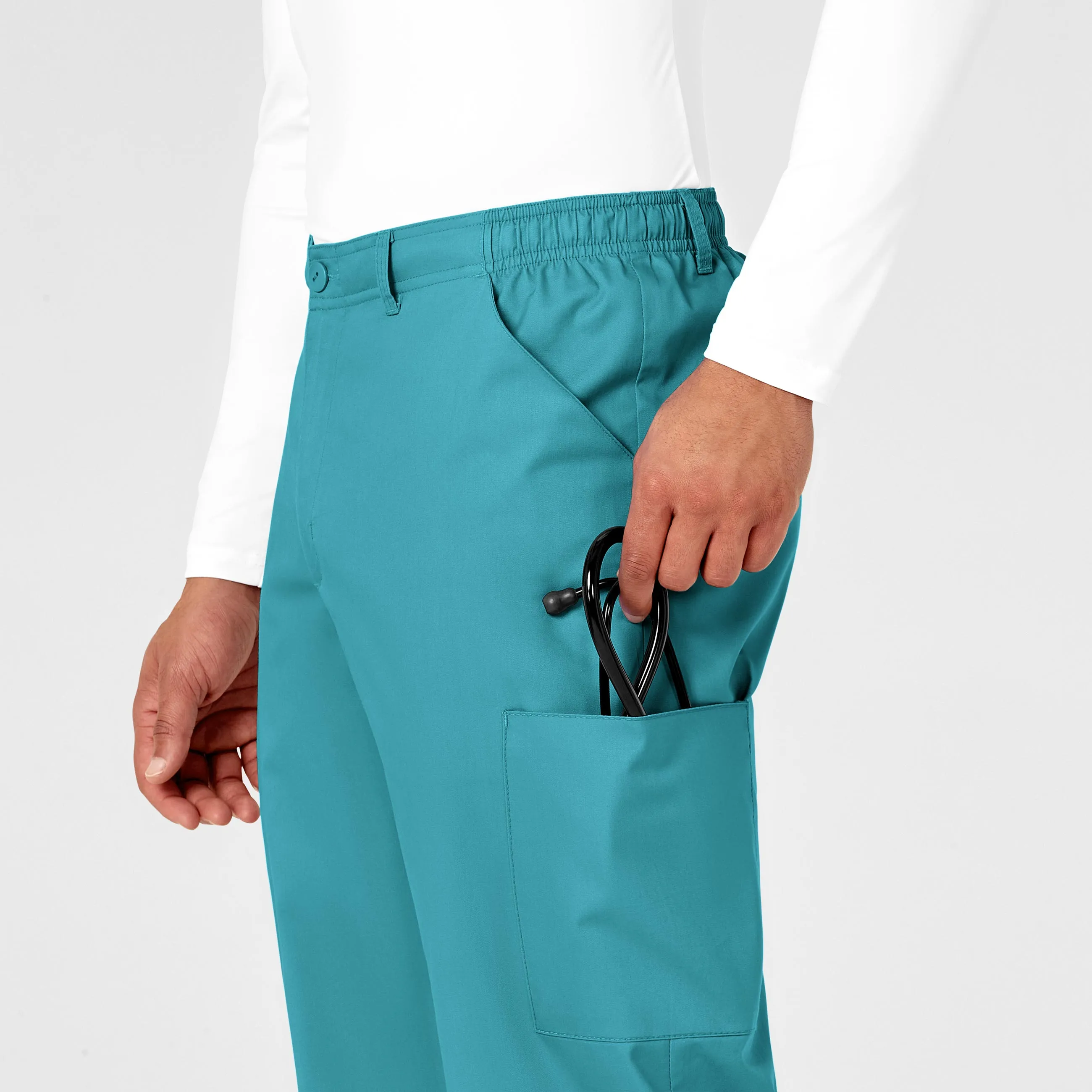 WonderWORK 503 Men's Cargo Scrub Pants Teal Blue