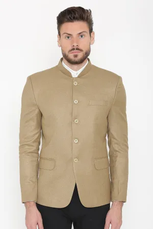 Wool Blend Brown Bandhgala