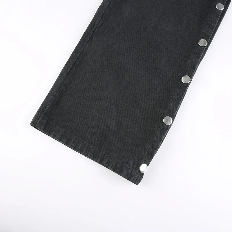Y2K Gothic  Black Cargo Pants