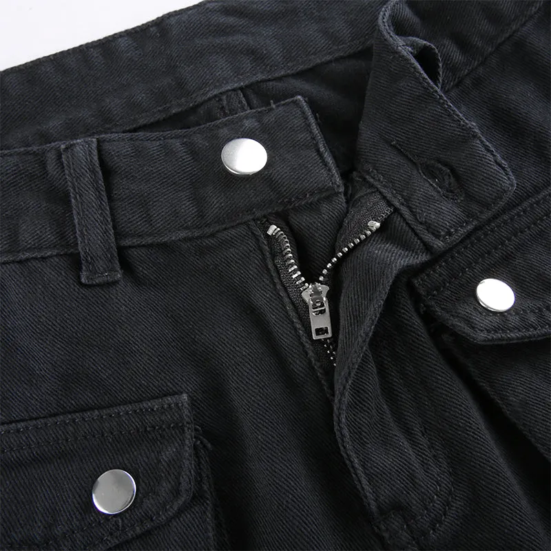 Y2K Gothic  Black Cargo Pants