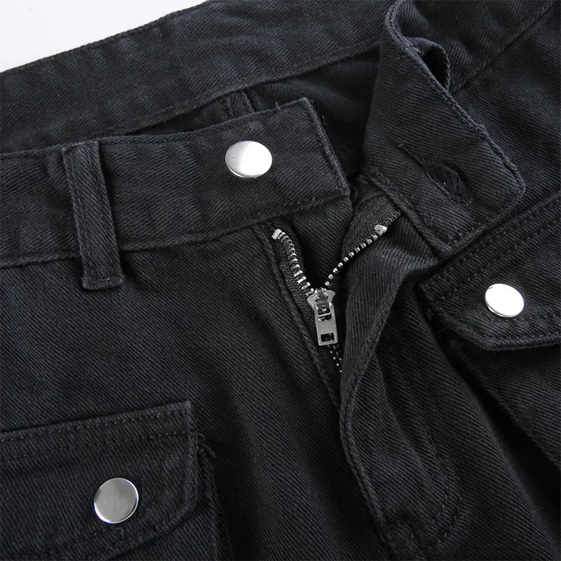 Y2K Gothic  Black Cargo Pants